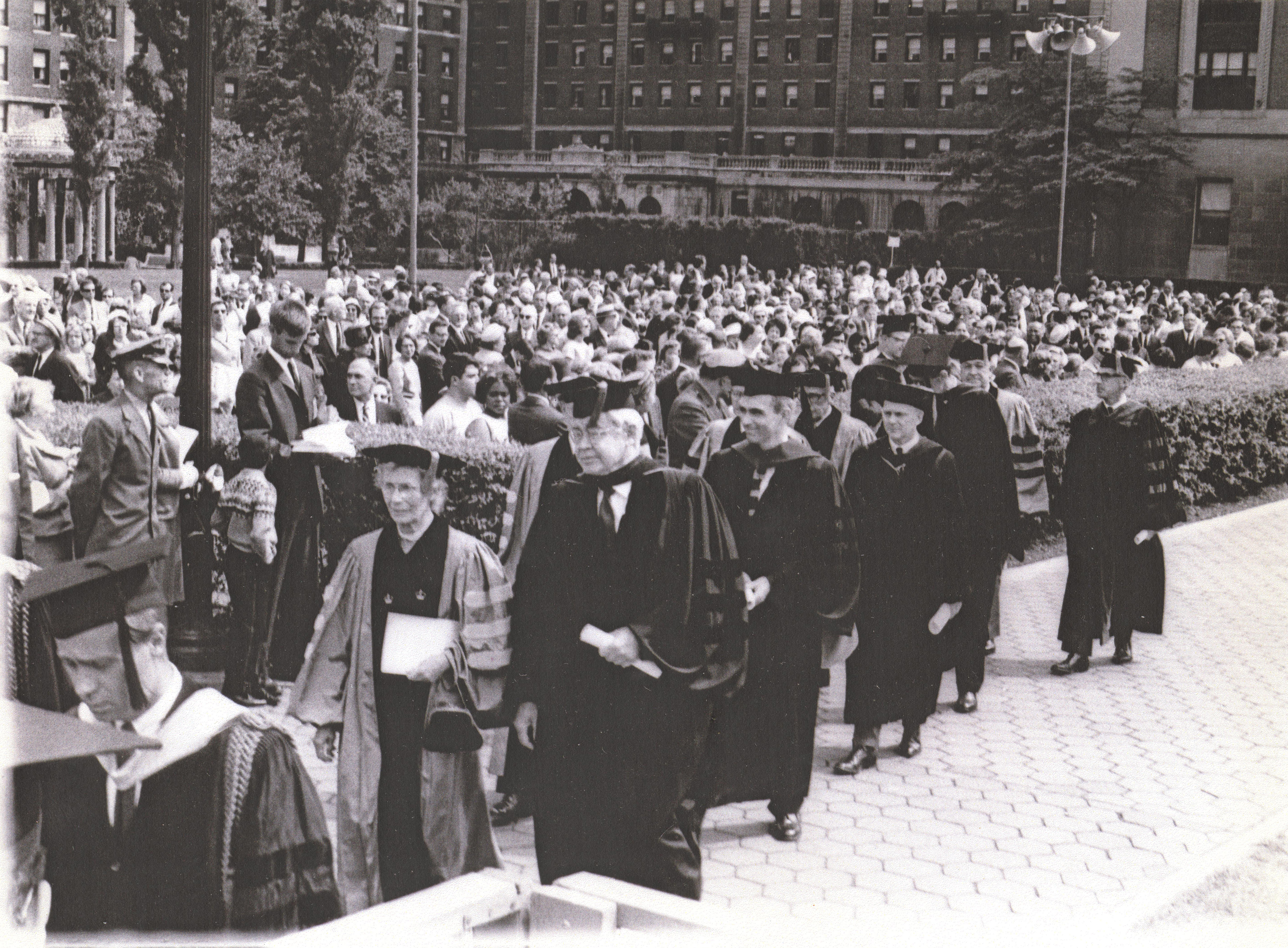 Inge Lehmann about to receive her honorary degree at Columbia University